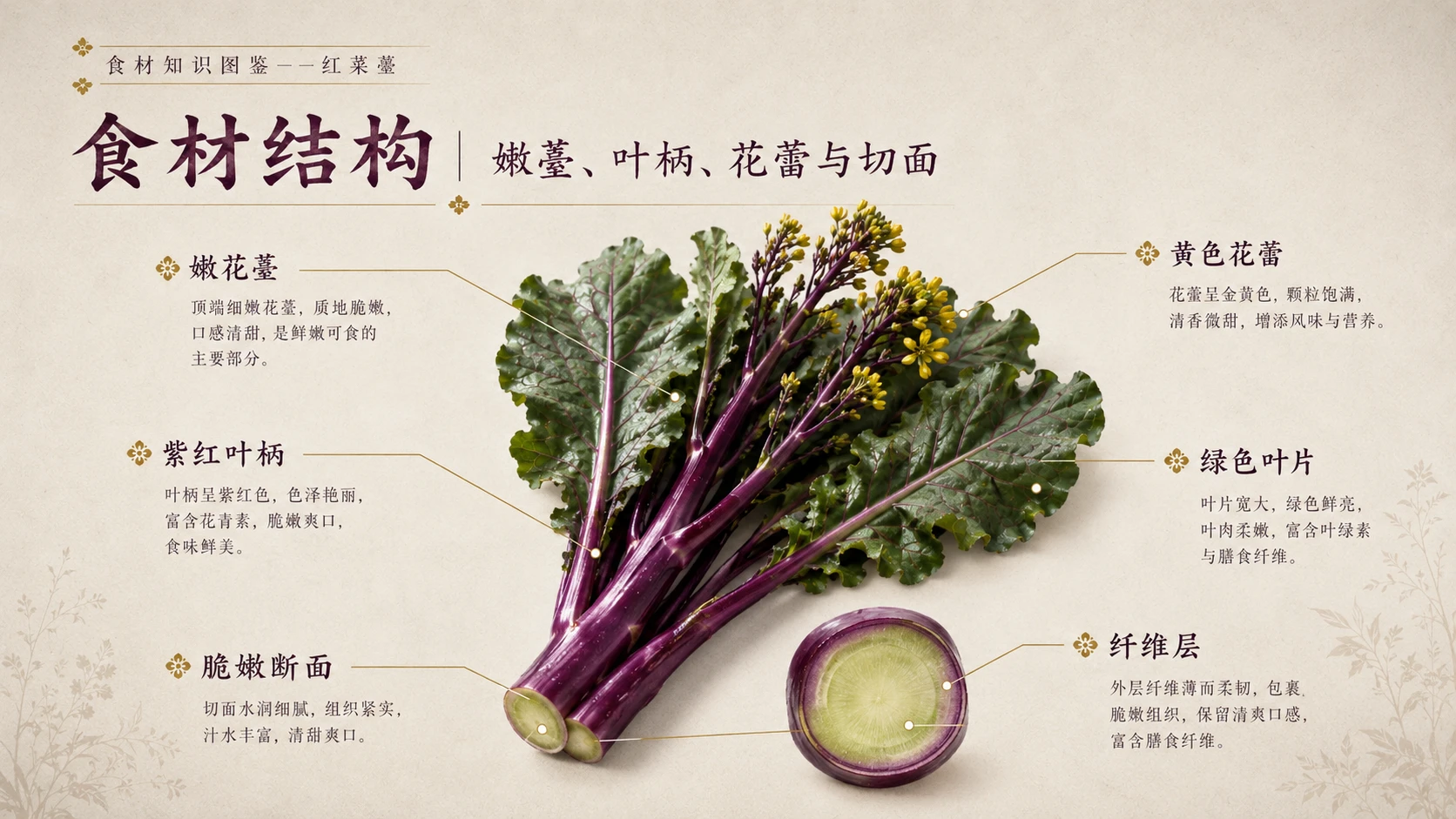 万物知识图鉴系列作品PPT——红菜薹 - 预览图5