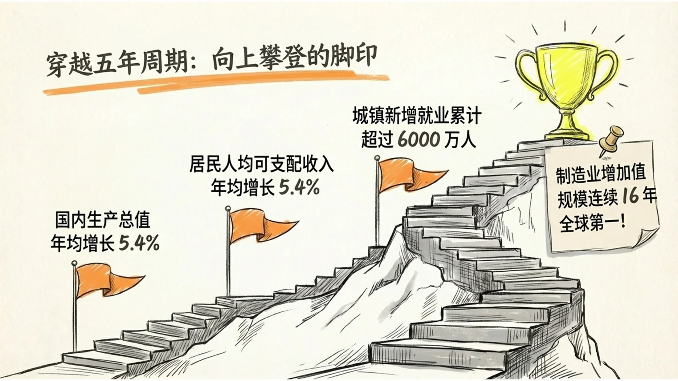 手绘图解风格2026政府报告极简图解PPT - 预览图3