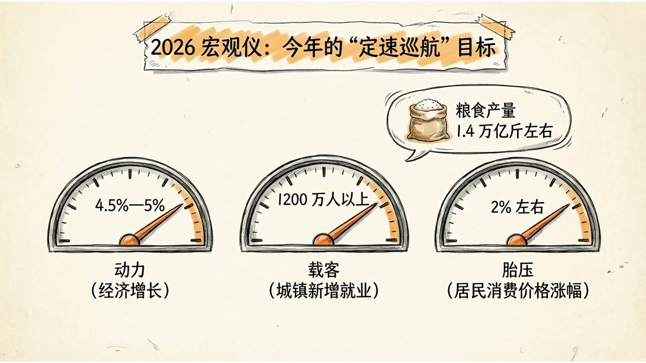 手绘图解风格2026政府报告极简图解PPT - 预览图6