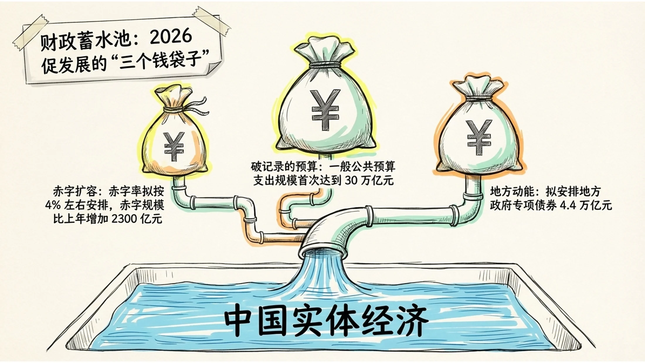 手绘图解风格2026政府报告极简图解PPT - 预览图8