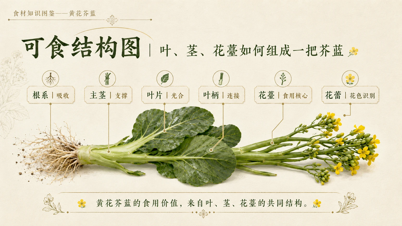 万物知识图鉴系列作品PPT——黄花芥蓝 - 预览图5