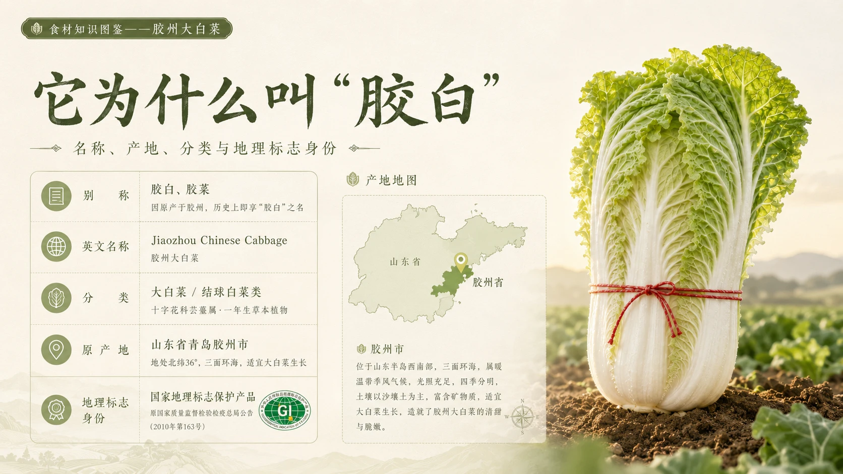 万物知识图鉴系列作品PPT——胶州大白菜 - 预览图2
