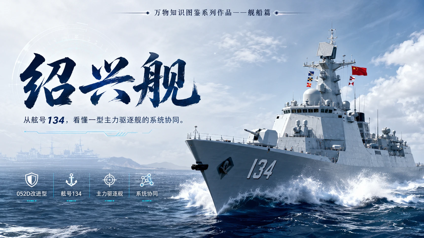 万物知识图鉴系列作品PPT——绍兴舰 - 预览图1