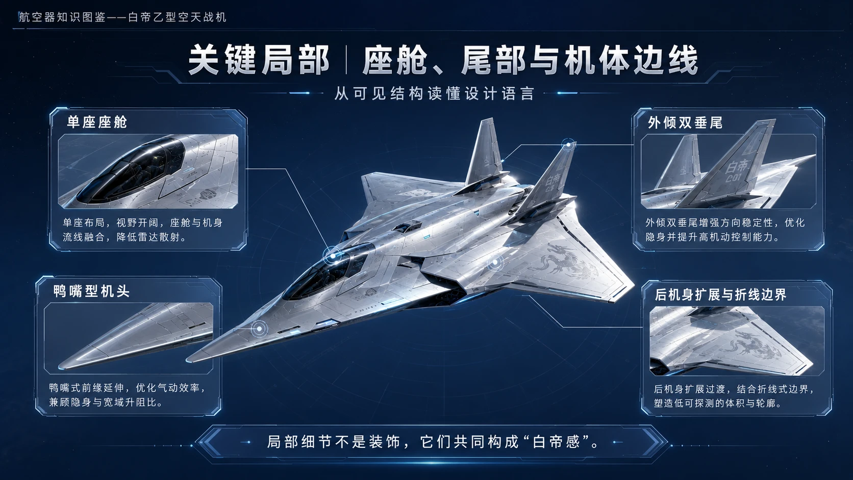 万物知识图鉴系列作品PPT——白帝乙型空天战机 - 预览图7