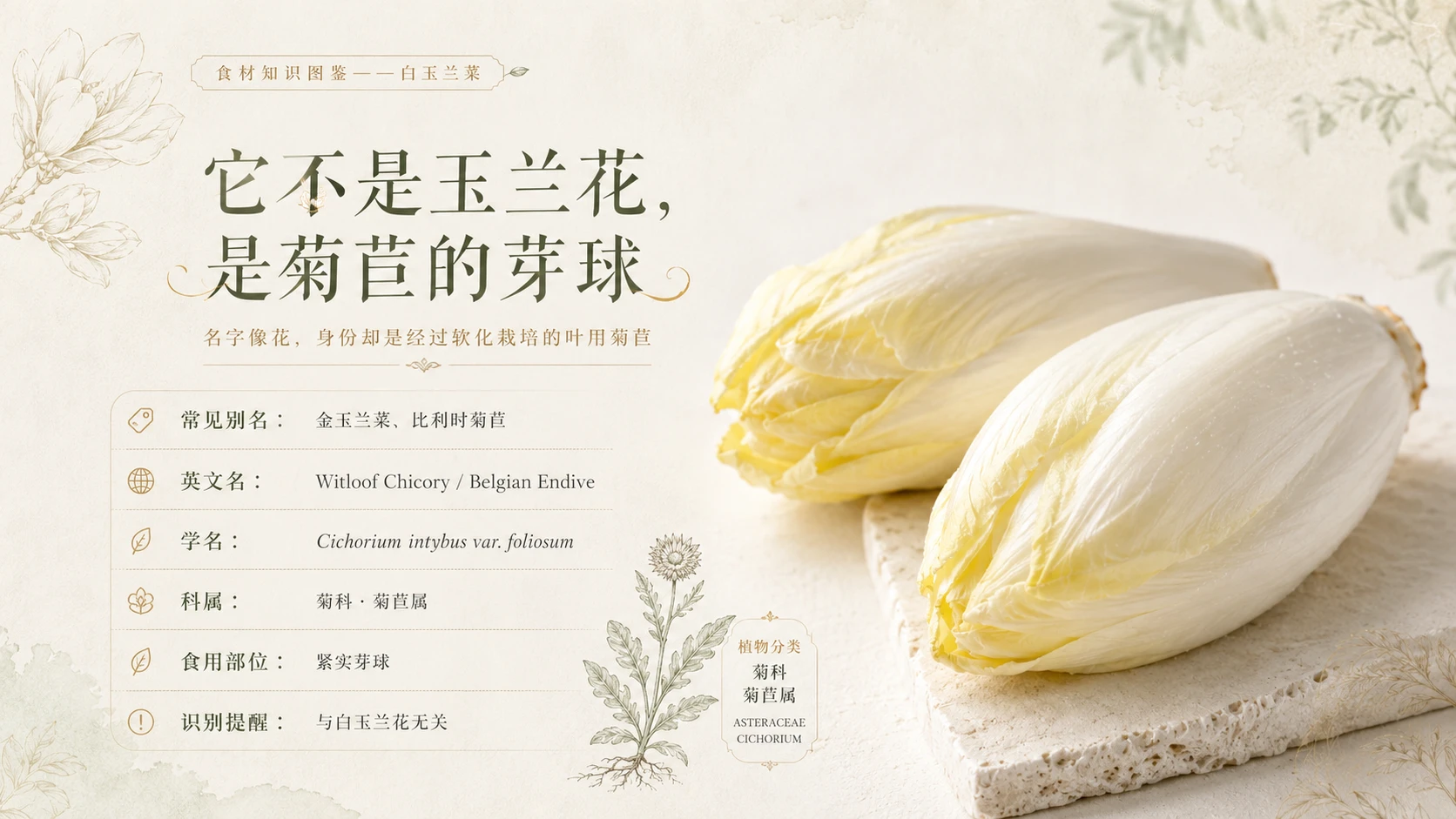 万物知识图鉴系列作品PPT——白玉兰菜 - 预览图2