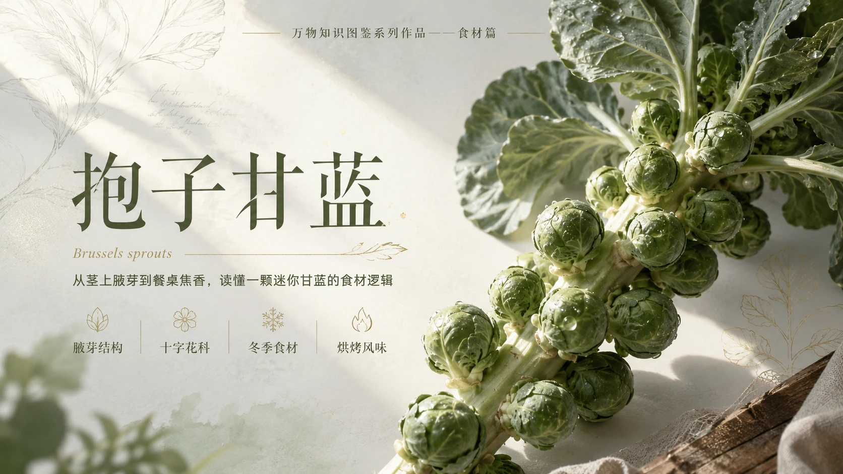 万物知识图鉴系列作品PPT——抱子甘蓝 - 预览图1