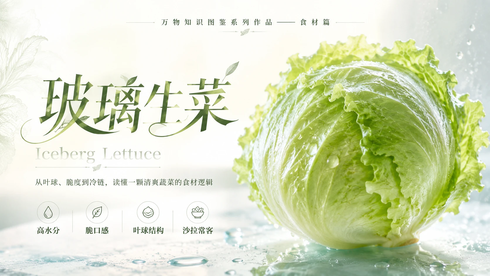 万物知识图鉴系列作品PPT——玻璃生菜 - 预览图1