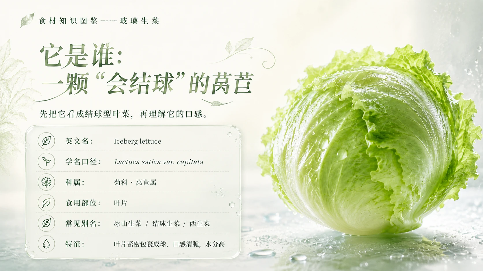 万物知识图鉴系列作品PPT——玻璃生菜 - 预览图2