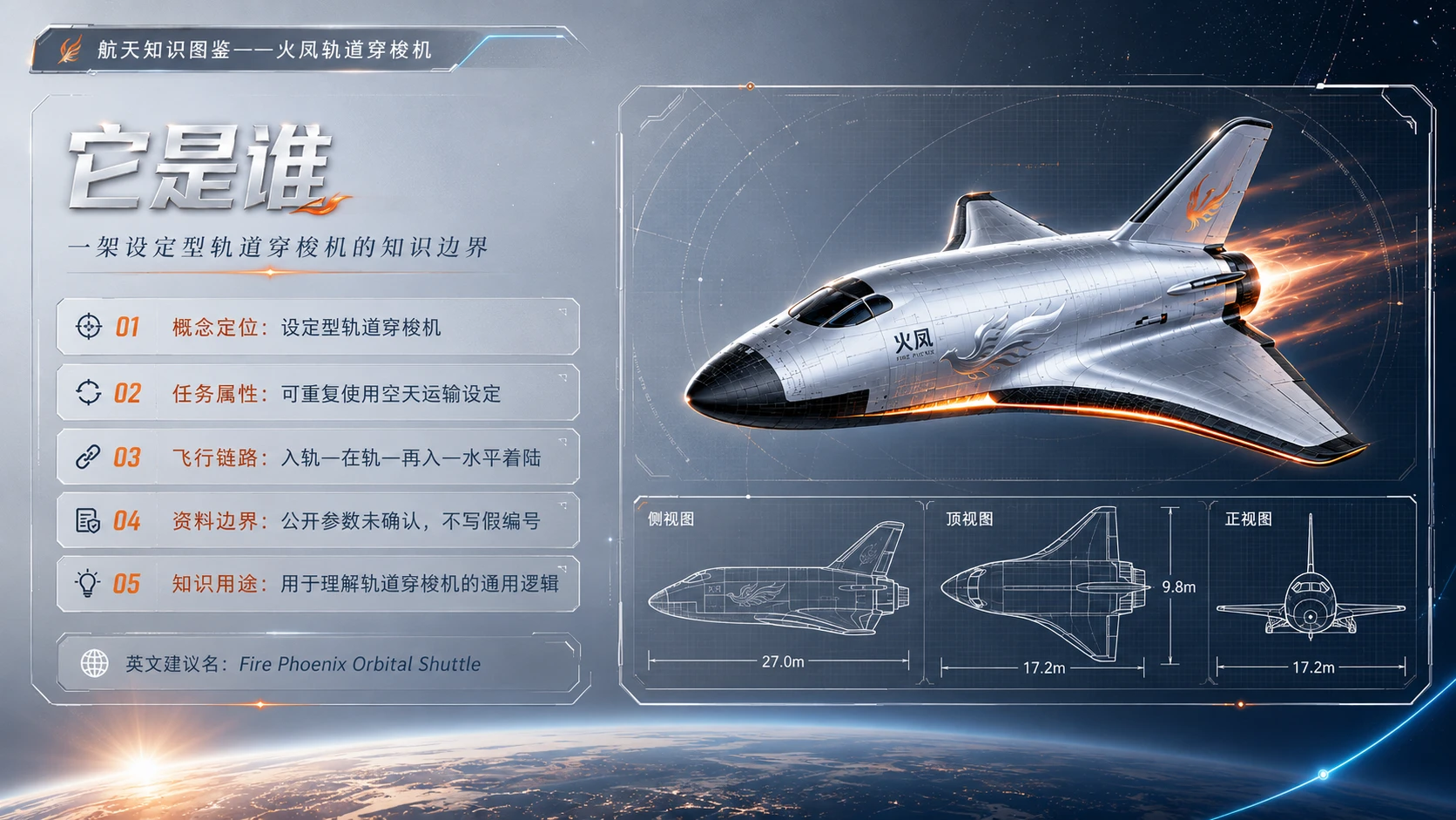 万物知识图鉴系列作品PPT——火凤轨道穿梭机 - 预览图2