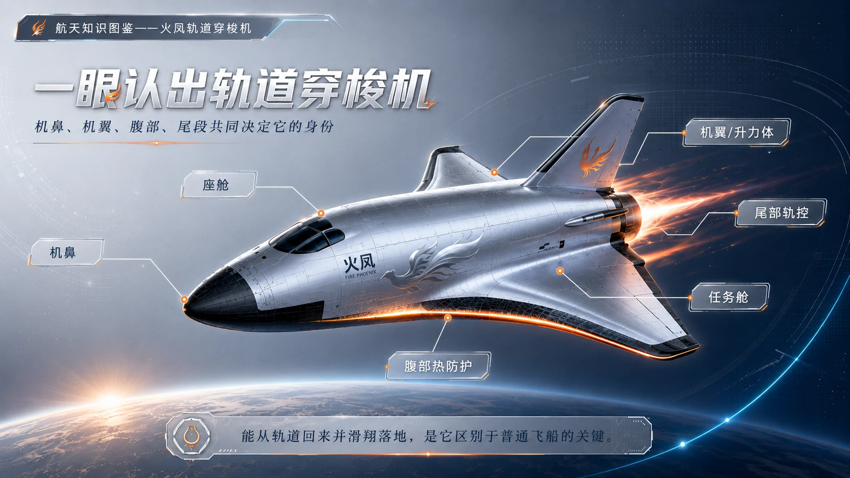 万物知识图鉴系列作品PPT——火凤轨道穿梭机 - 预览图3