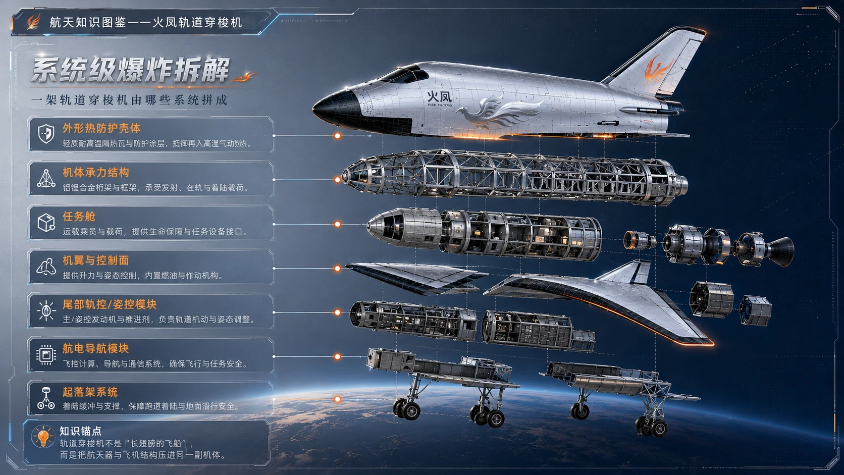 万物知识图鉴系列作品PPT——火凤轨道穿梭机 - 预览图5