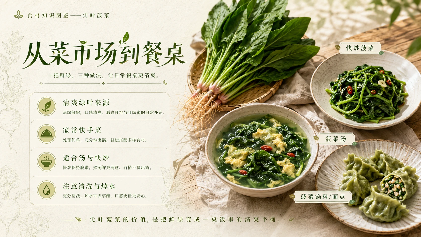 万物知识图鉴系列作品PPT——尖叶菠菜 - 预览图9