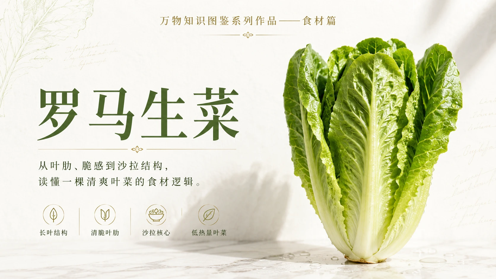 万物知识图鉴系列作品PPT——罗马生菜 - 预览图1