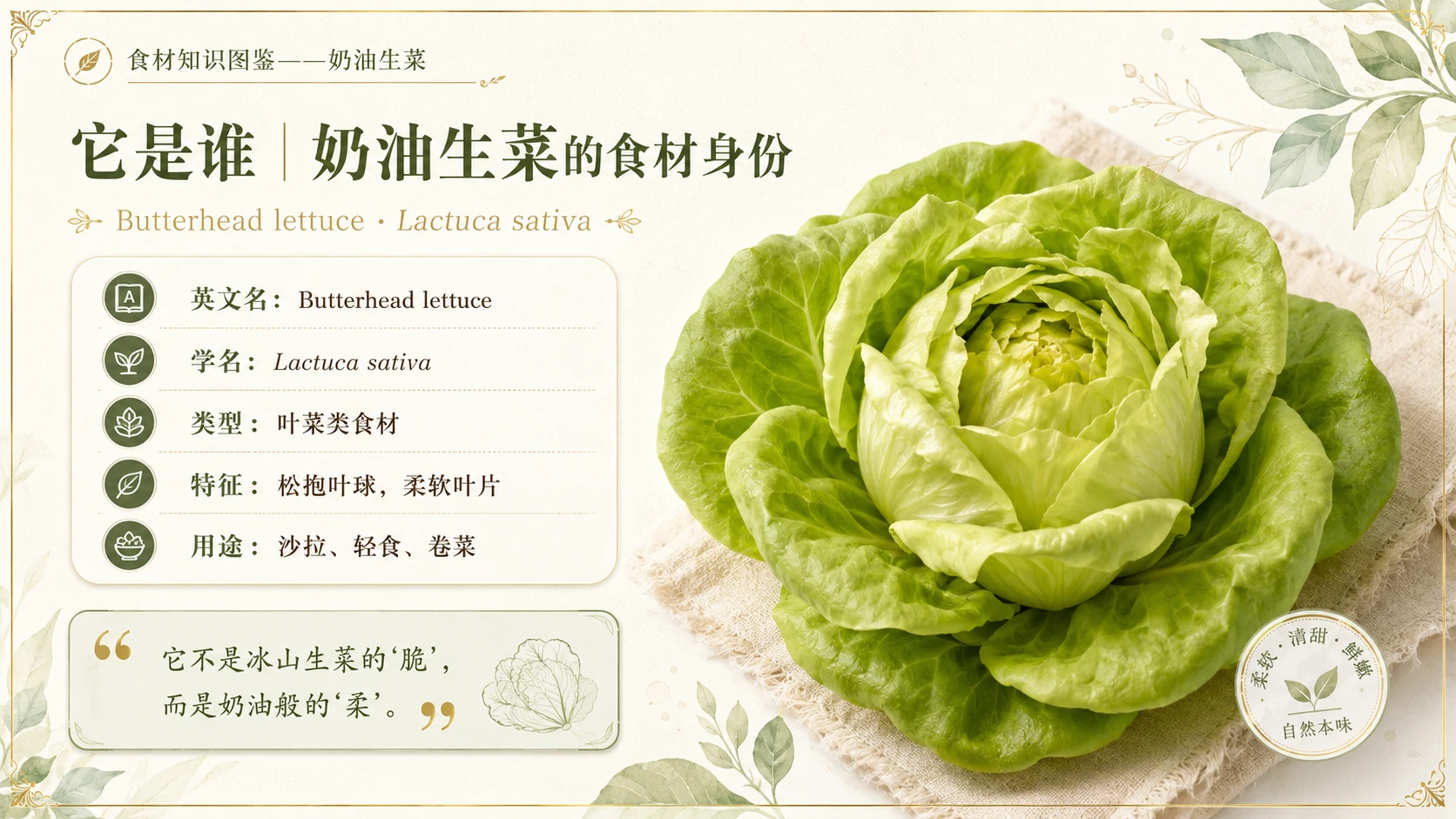 万物知识图鉴系列作品PPT——奶油生菜 - 预览图2