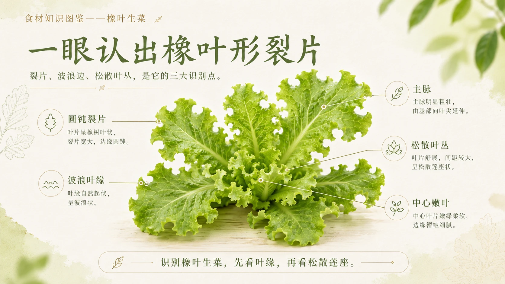 万物知识图鉴系列作品PPT——橡叶生菜 - 预览图3