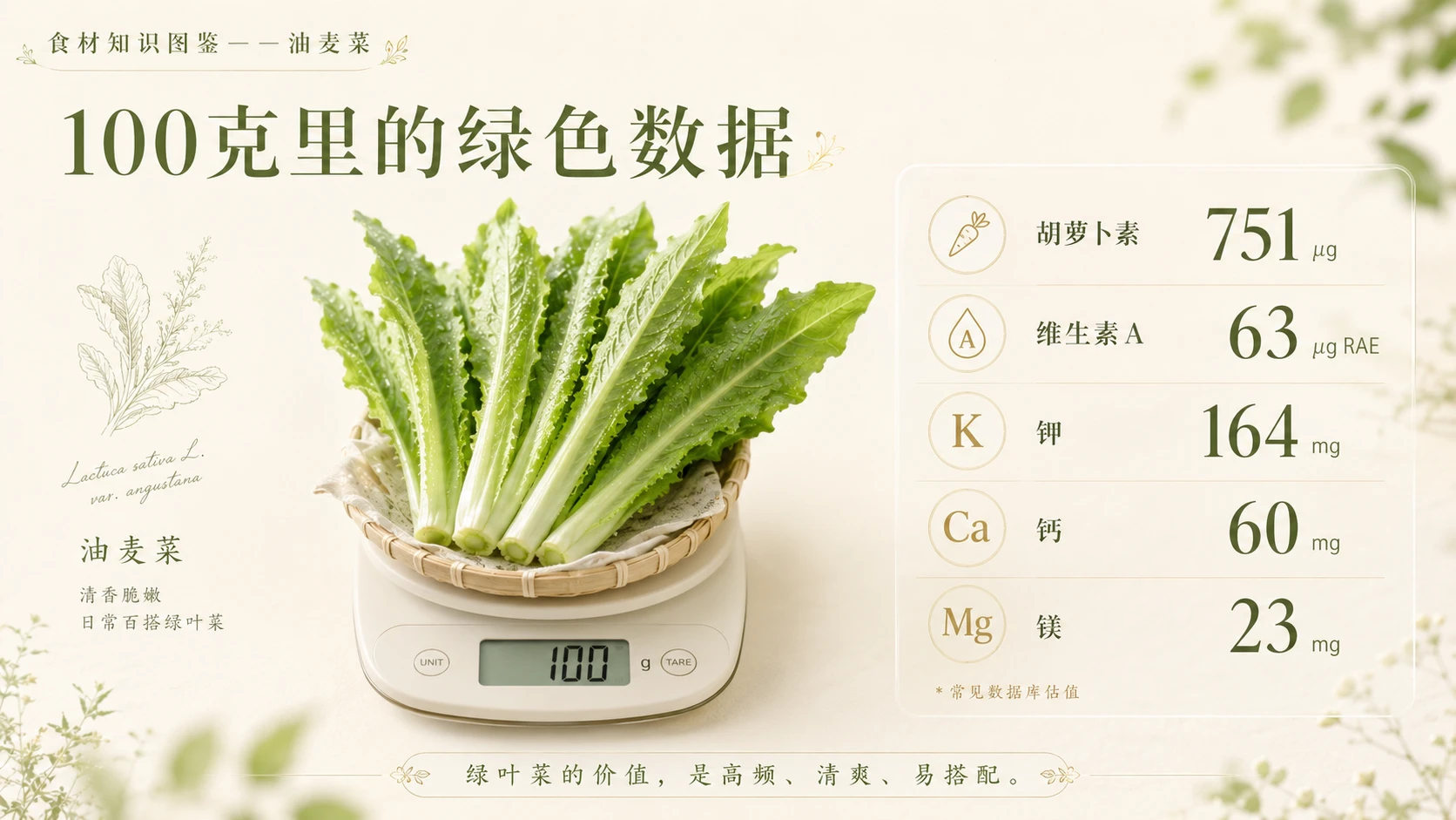 万物知识图鉴系列作品PPT——油麦菜 - 预览图4