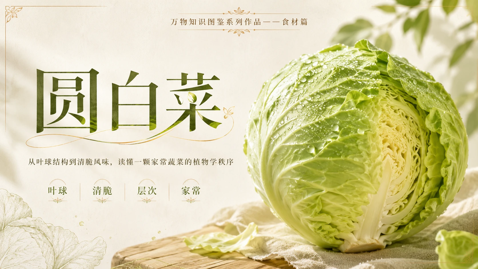 万物知识图鉴系列作品PPT——圆白菜 - 预览图1