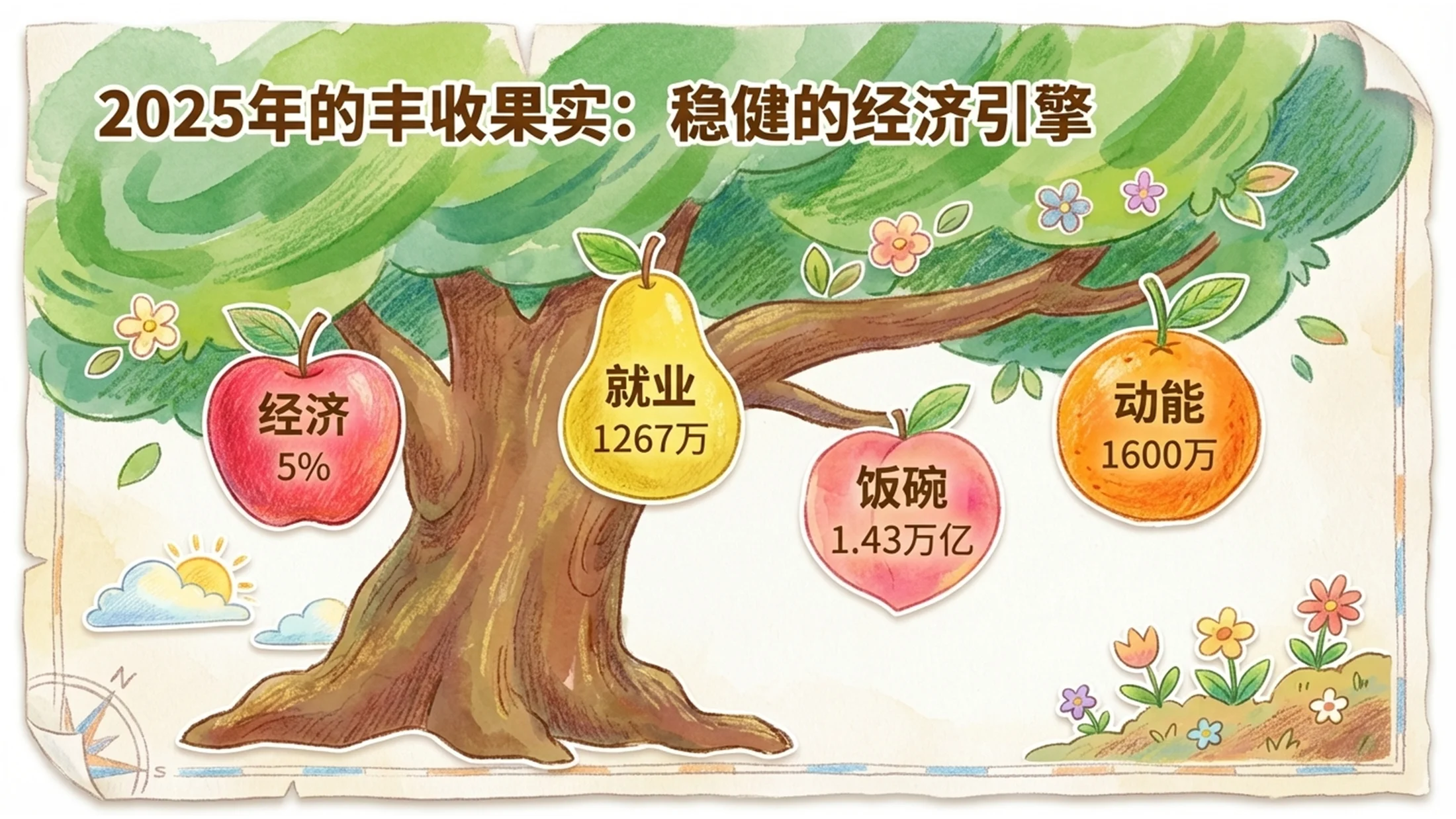 儿插风格（naive art）风格政府工作报告PPT - 预览图2
