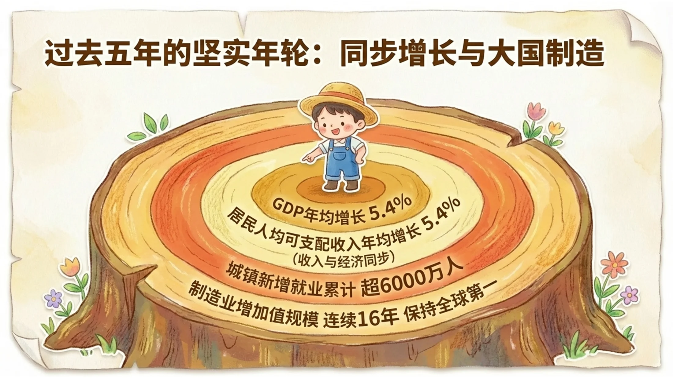 儿插风格（naive art）风格政府工作报告PPT - 预览图3