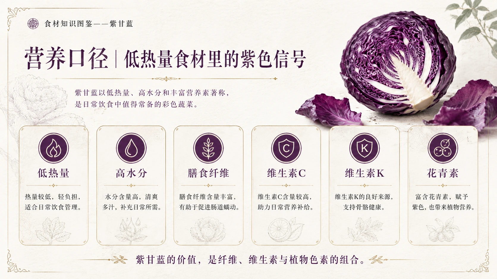 万物知识图鉴系列作品PPT——紫甘蓝 - 预览图8