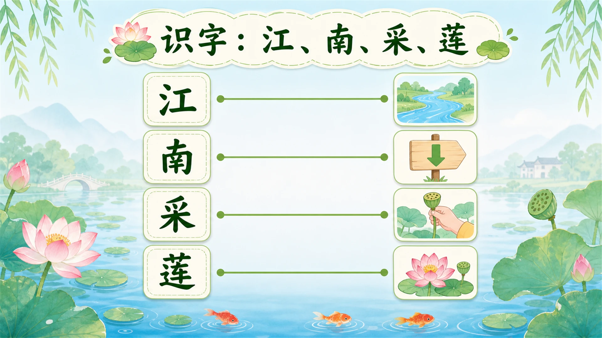 小学古诗课堂系列课件PPT【完整课件包】——江南 - 预览图11