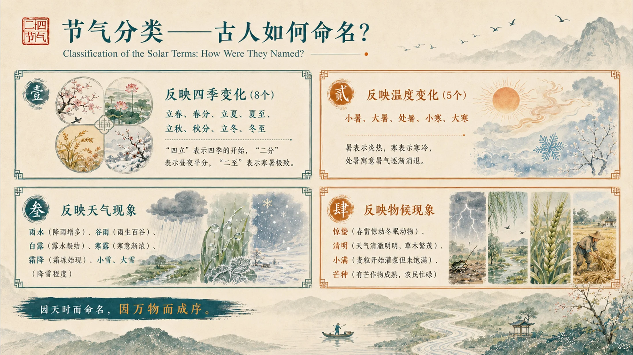 中国二十四节气国风水墨插画风PPT - 预览图5