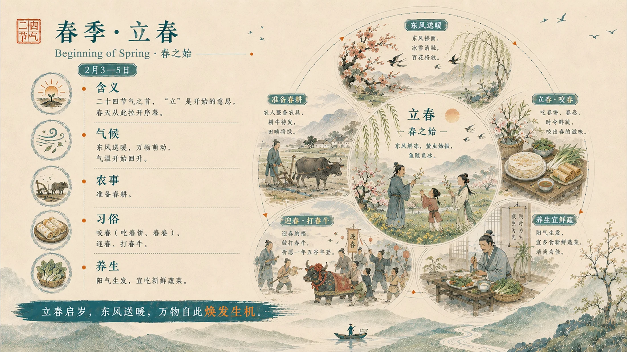 中国二十四节气国风水墨插画风PPT - 预览图8