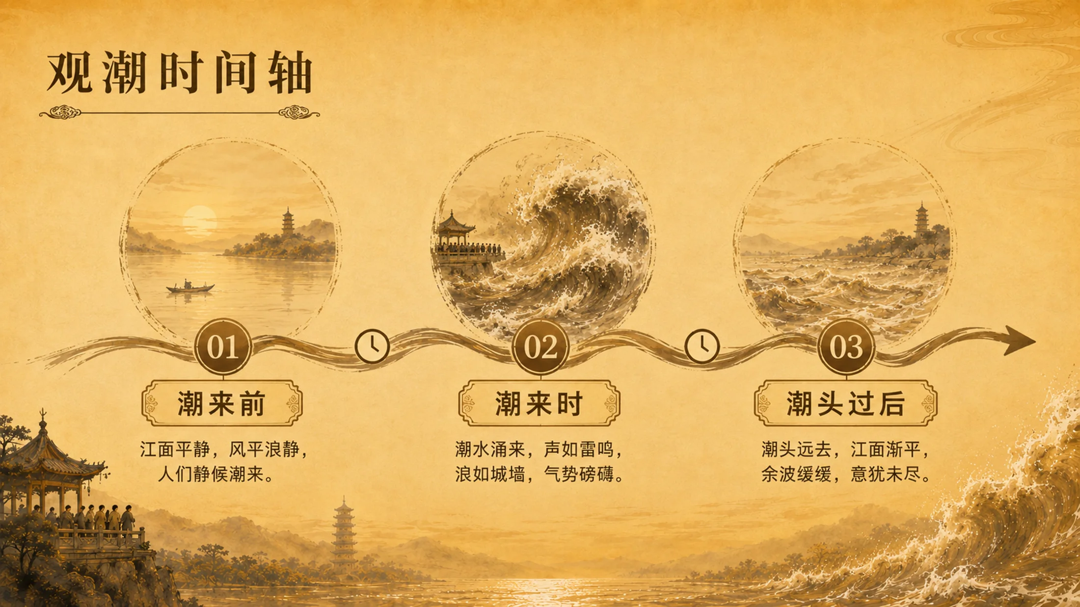 部编版小学语文四年级上册《观潮》PPT课件｜钱塘江大潮公开课模板 - 预览图5
