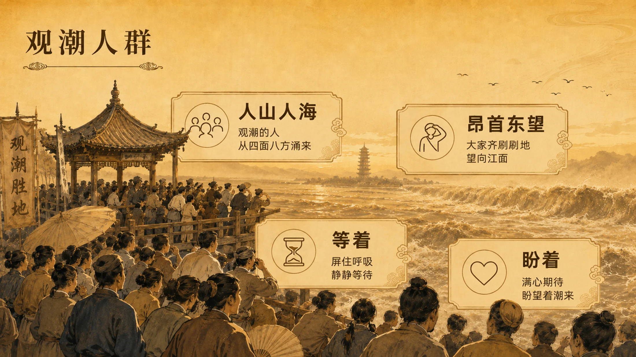 部编版小学语文四年级上册《观潮》PPT课件｜钱塘江大潮公开课模板 - 预览图8