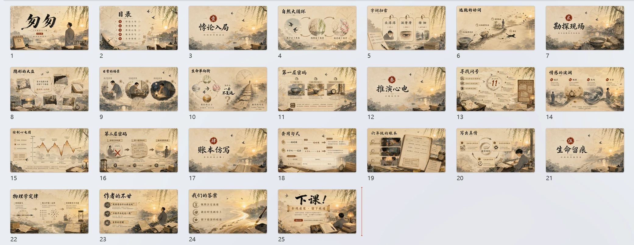 部编版小学语文六年级下册《匆匆》PPT课件｜朱自清散文诗意公开课模板 - 预览图1