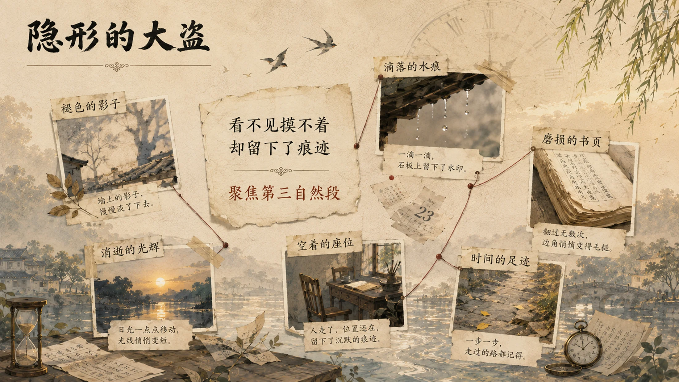 部编版小学语文六年级下册《匆匆》PPT课件｜朱自清散文诗意公开课模板 - 预览图8
