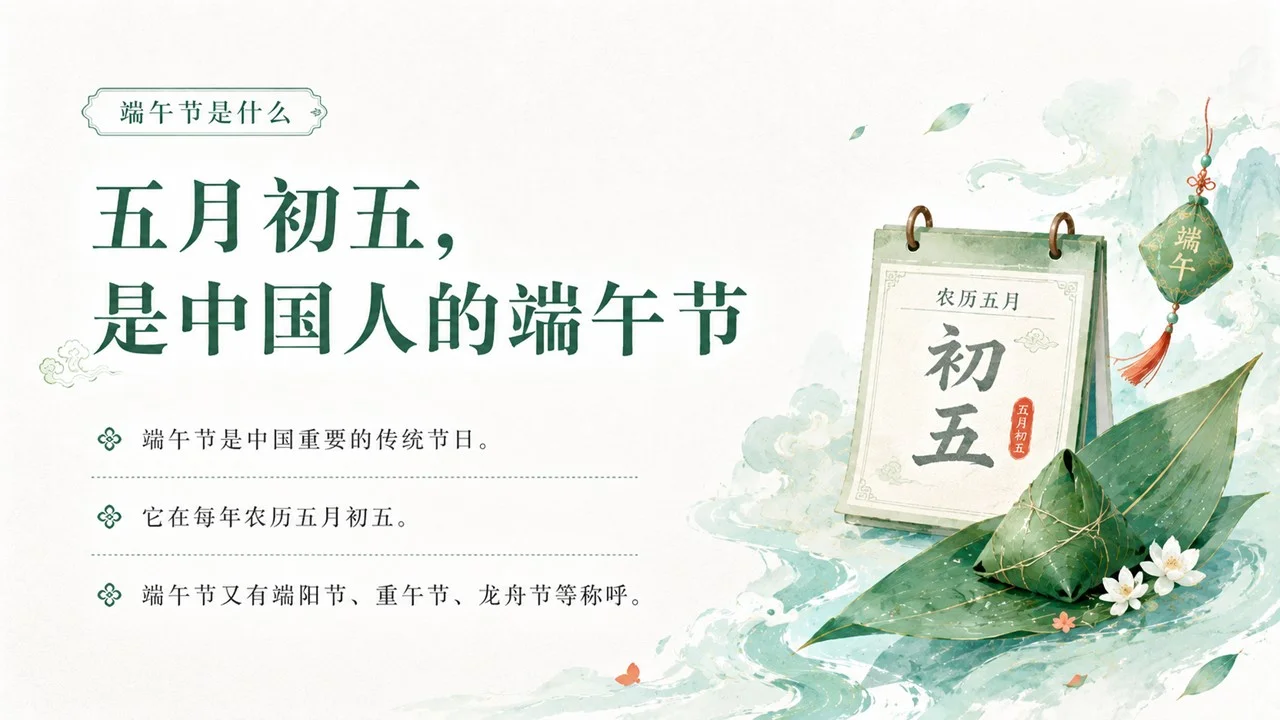传统文化科普端午节课件：粽香端午龙舟破浪PPT - 预览图3