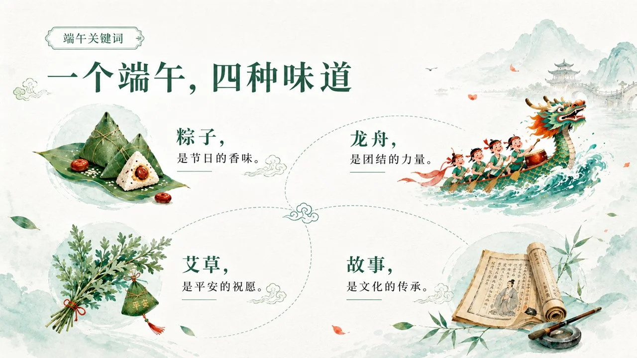 传统文化科普端午节课件：粽香端午龙舟破浪PPT - 预览图5