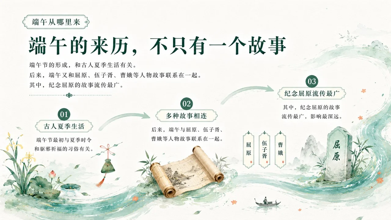 传统文化科普端午节课件：粽香端午龙舟破浪PPT - 预览图6