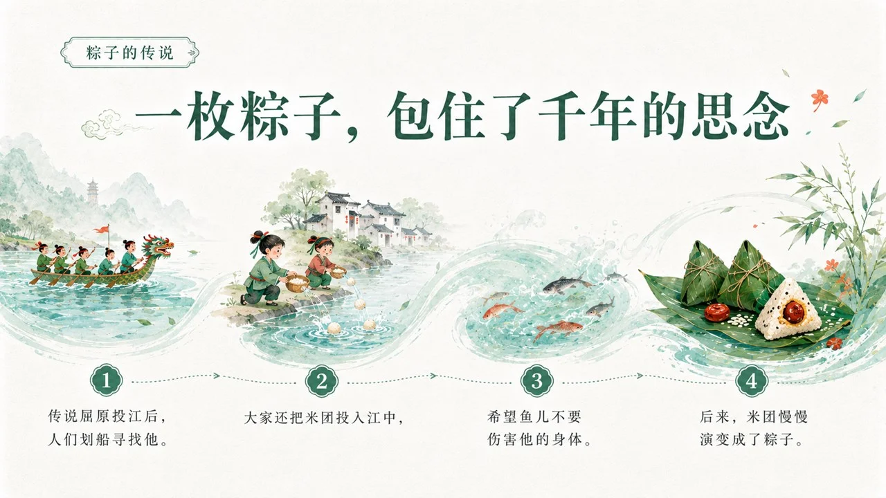 传统文化科普端午节课件：粽香端午龙舟破浪PPT - 预览图9