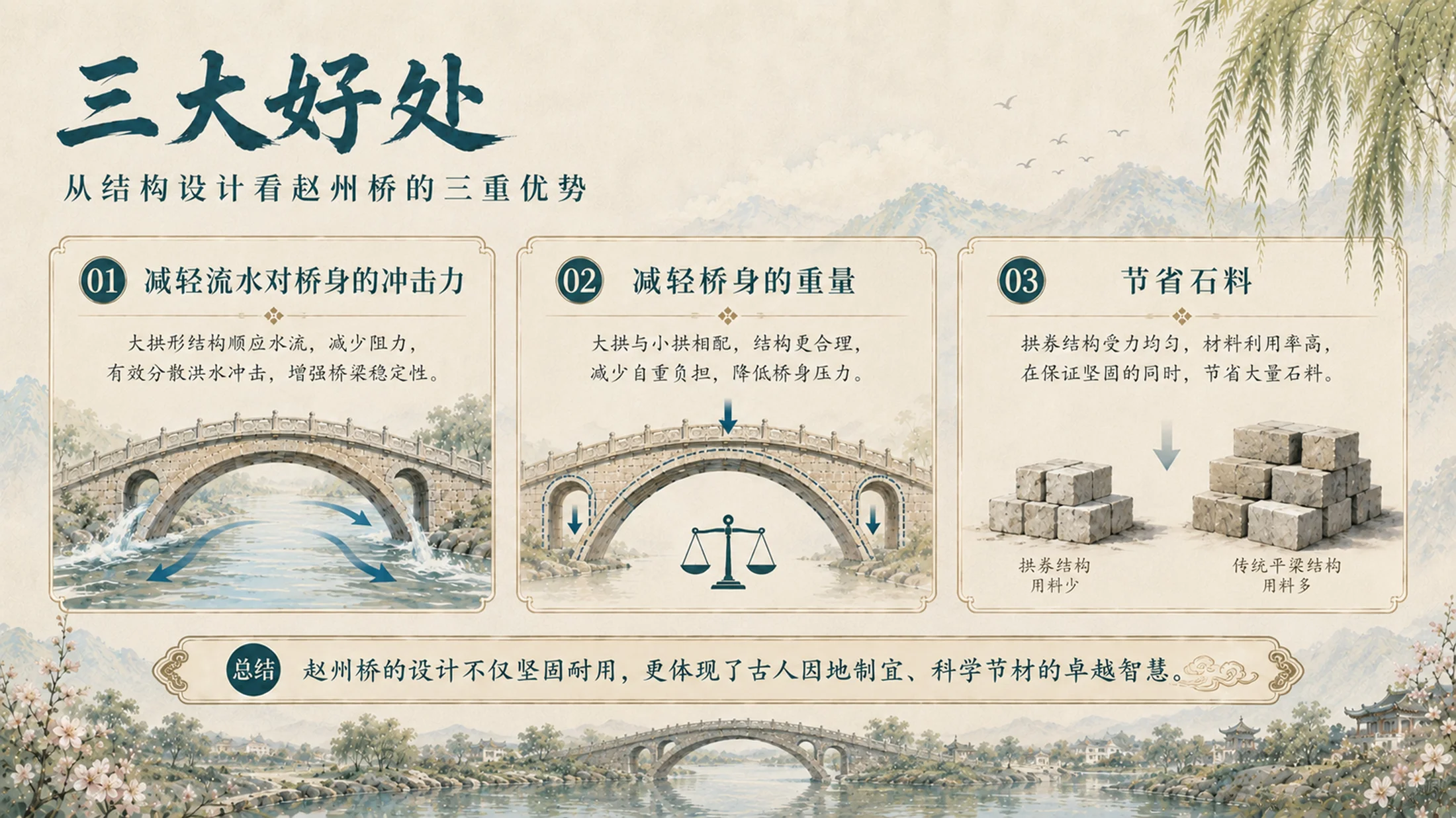 部编版小学语文三年级下册《赵州桥》PPT课件｜中华传统文化古建公开课模板 - 预览图11