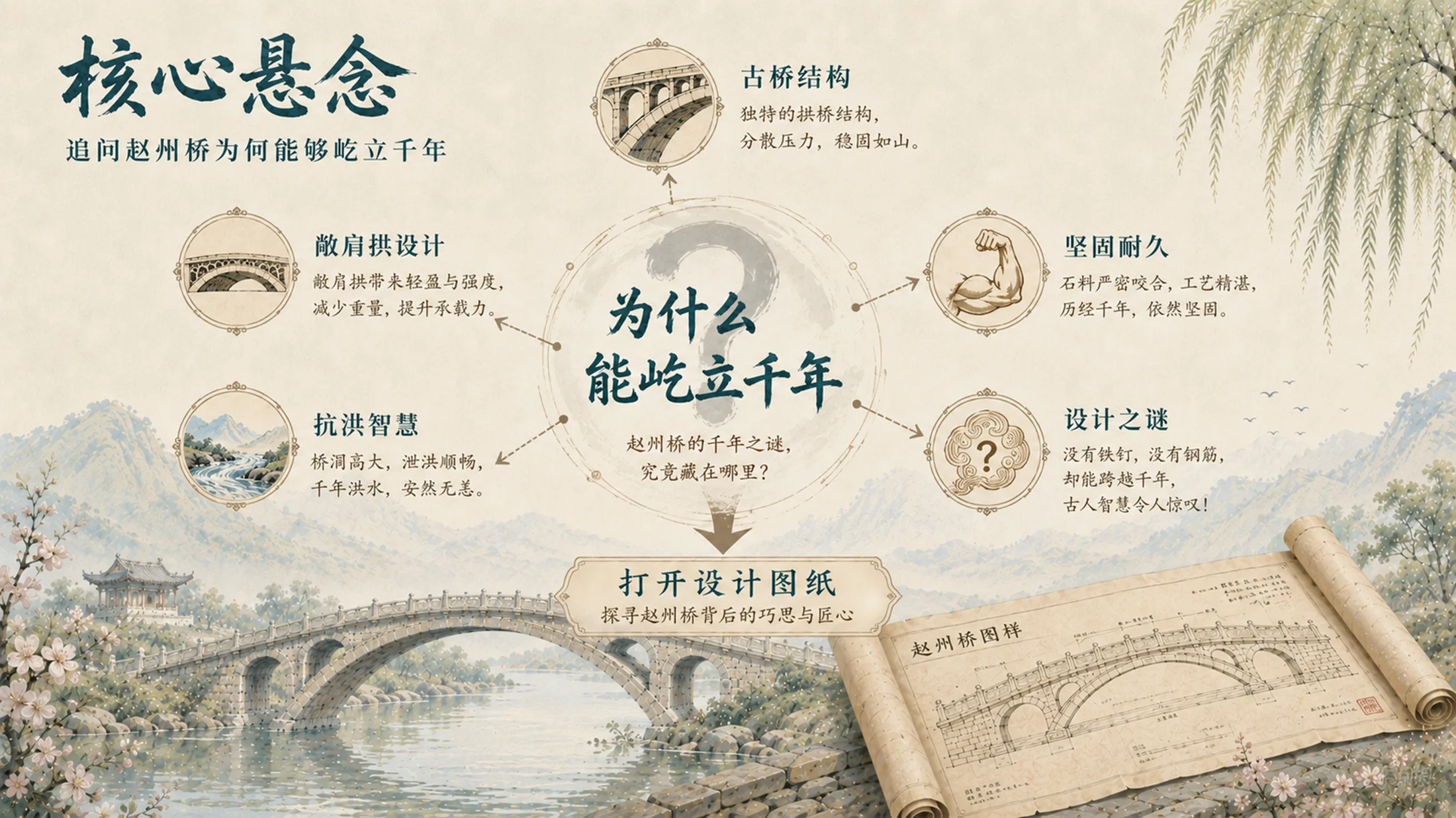 部编版小学语文三年级下册《赵州桥》PPT课件｜中华传统文化古建公开课模板 - 预览图6