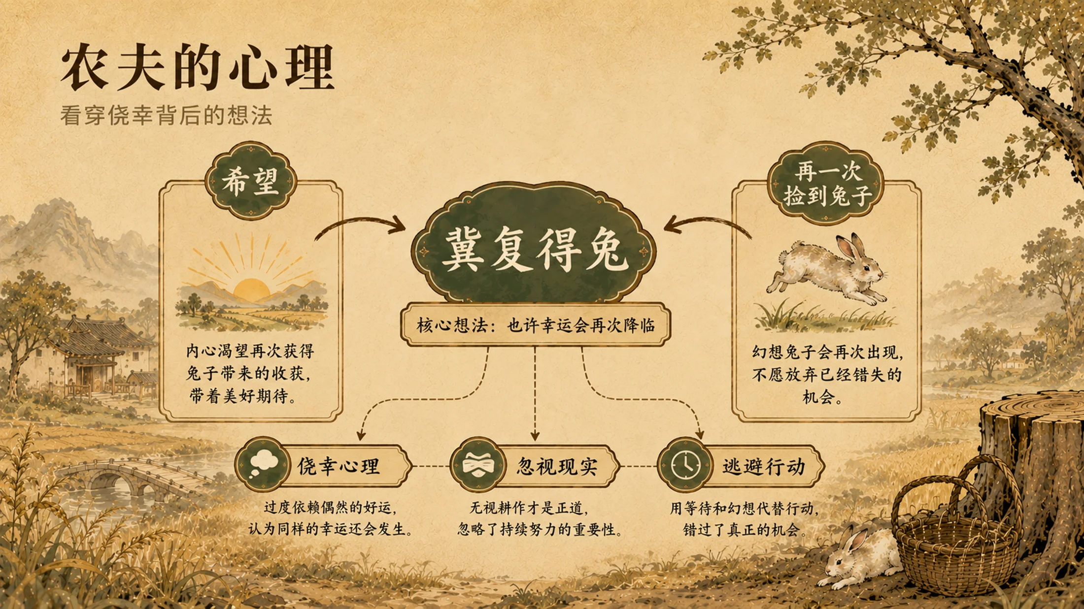 部编版小学语文三年级下册《守株待兔》PPT课件｜古风寓言文言文公开课模板 - 预览图12