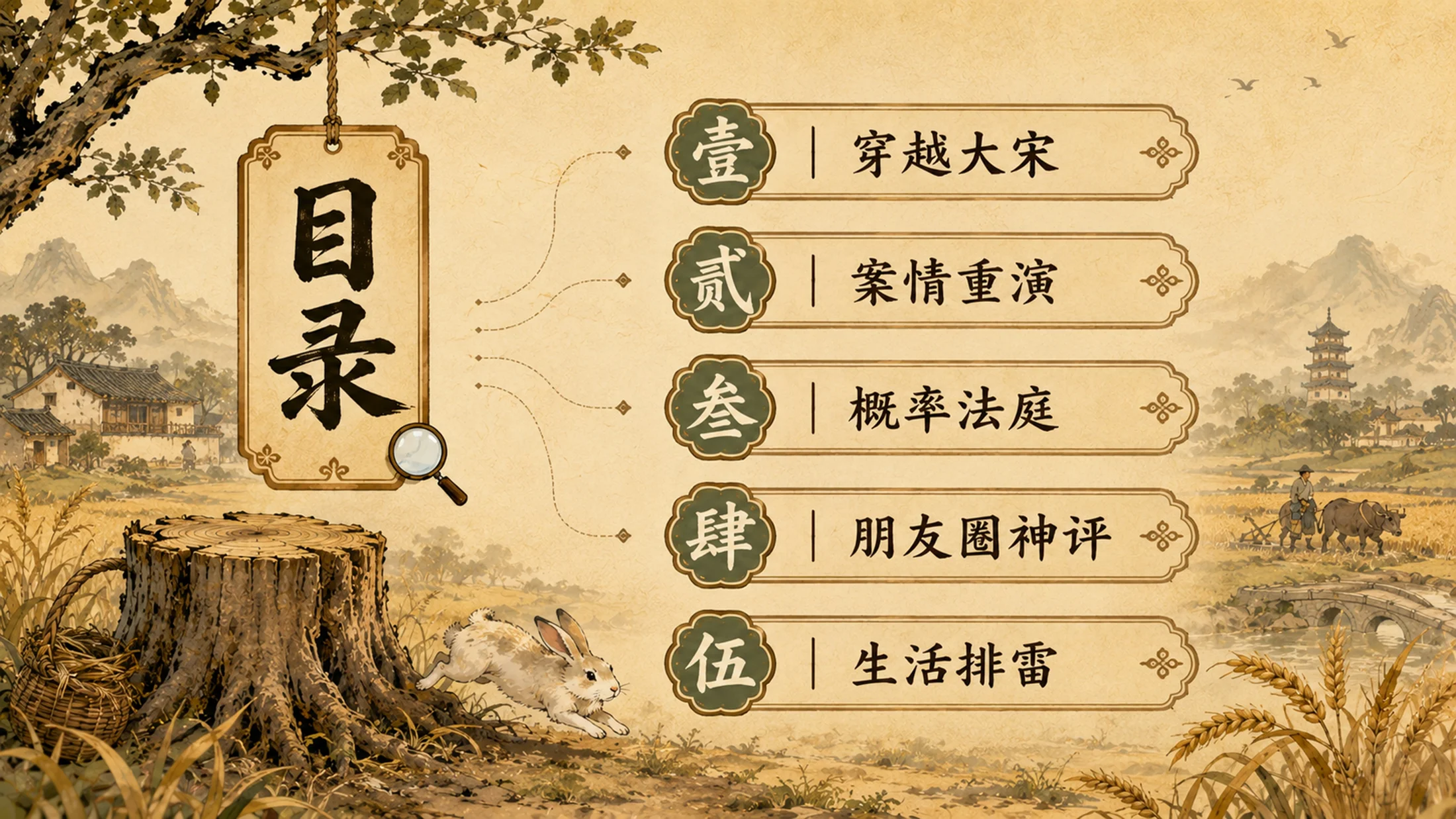 部编版小学语文三年级下册《守株待兔》PPT课件｜古风寓言文言文公开课模板 - 预览图2