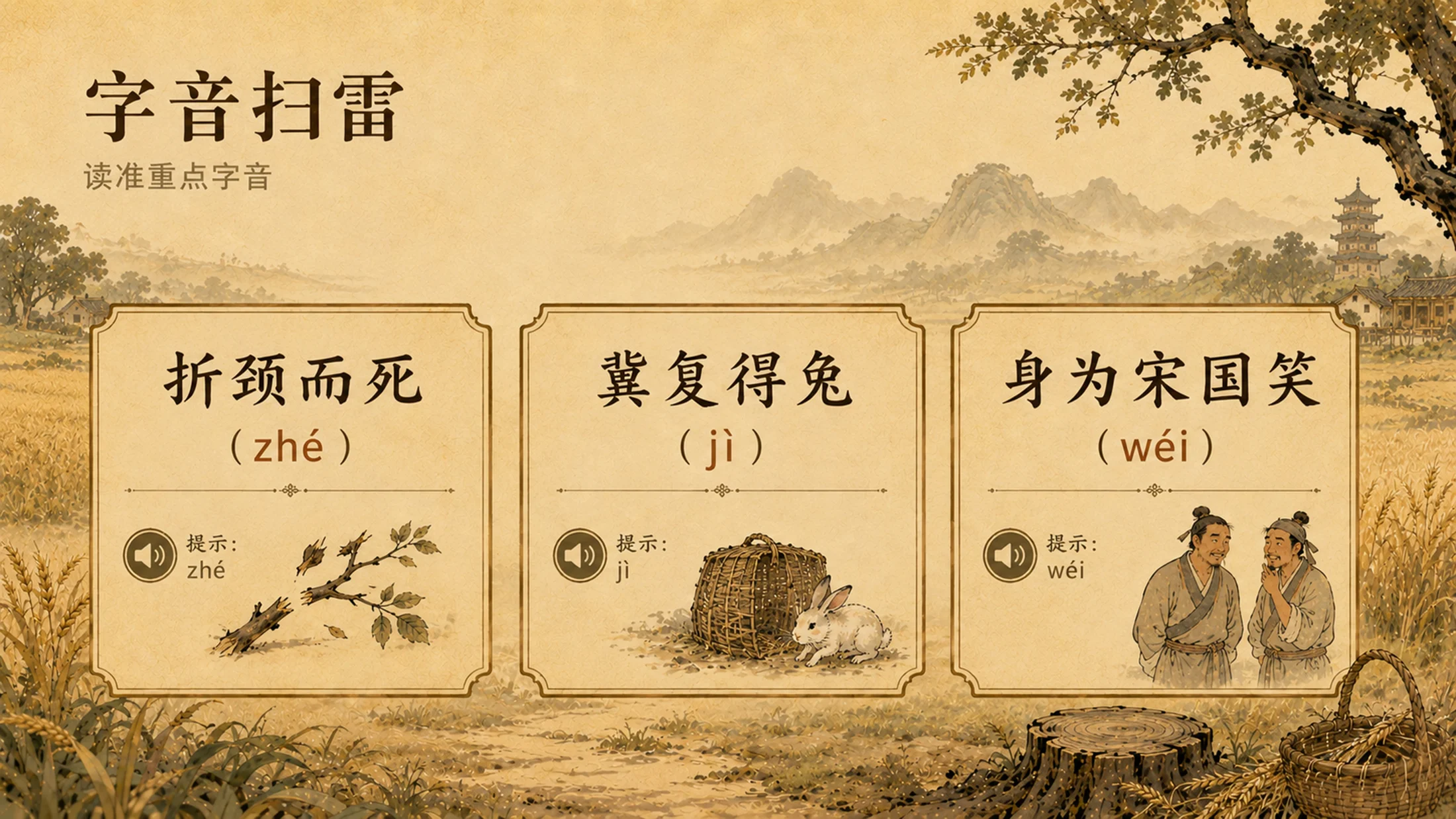 部编版小学语文三年级下册《守株待兔》PPT课件｜古风寓言文言文公开课模板 - 预览图5
