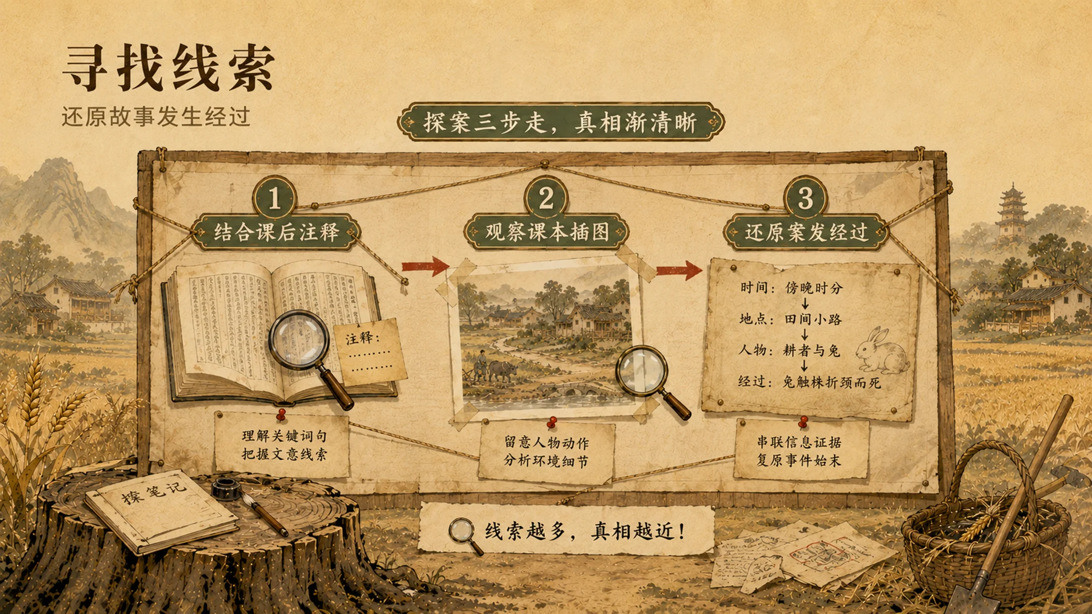 部编版小学语文三年级下册《守株待兔》PPT课件｜古风寓言文言文公开课模板 - 预览图8