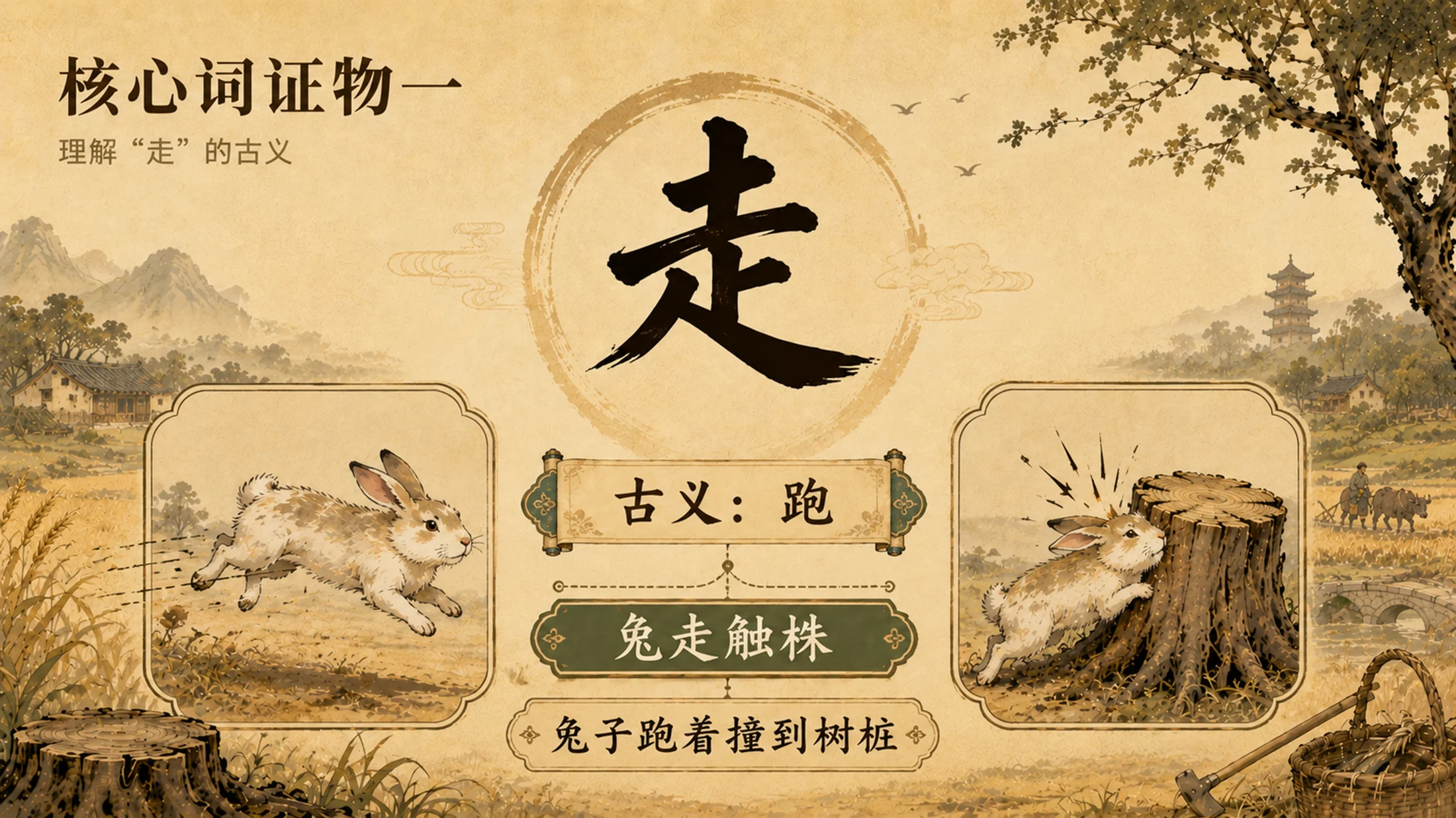 部编版小学语文三年级下册《守株待兔》PPT课件｜古风寓言文言文公开课模板 - 预览图9