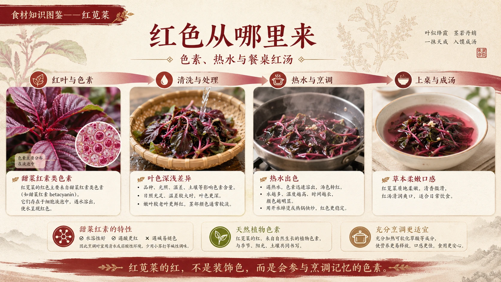 万物知识图鉴系列作品PPT——红苋菜 - 预览图3