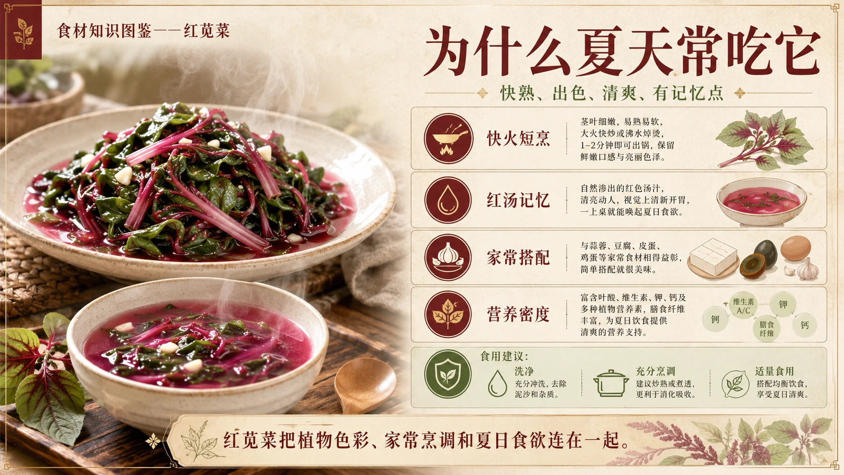 万物知识图鉴系列作品PPT——红苋菜 - 预览图4