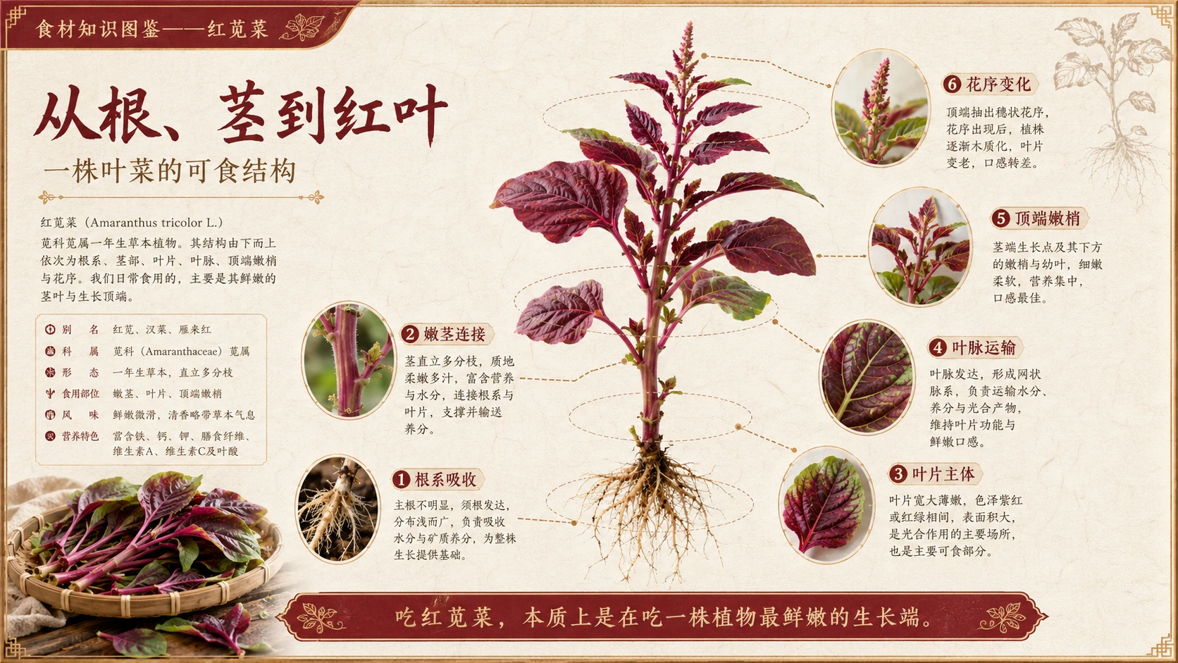 万物知识图鉴系列作品PPT——红苋菜 - 预览图5