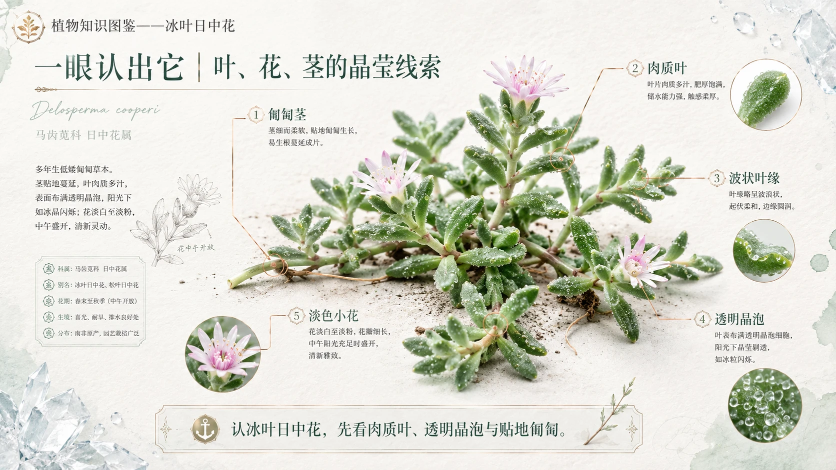万物知识图鉴系列作品PPT——冰叶日中花 - 预览图3