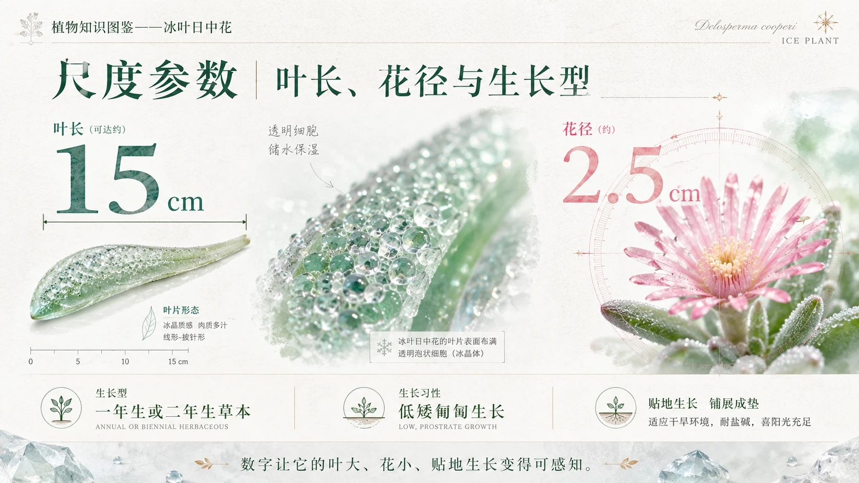 万物知识图鉴系列作品PPT——冰叶日中花 - 预览图4