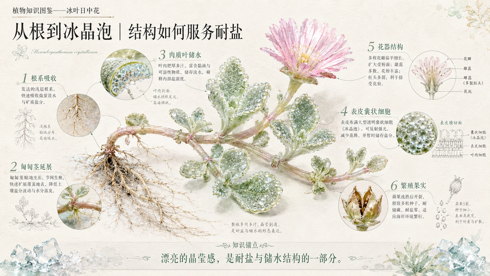 万物知识图鉴系列作品PPT——冰叶日中花 - 预览图5