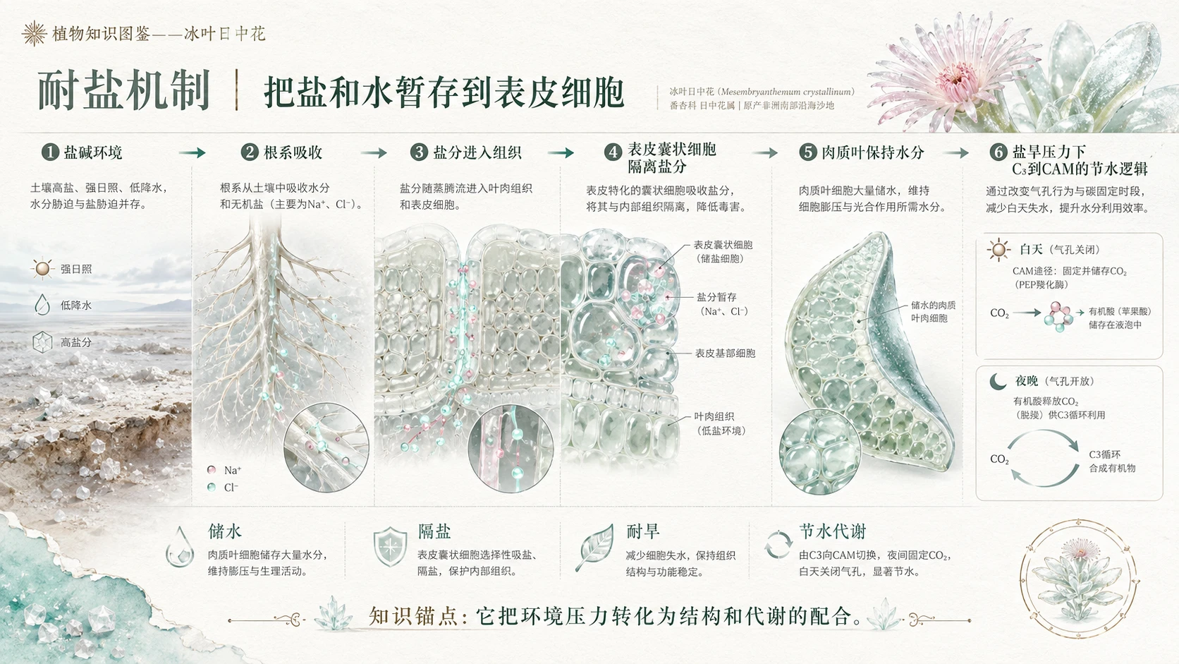 万物知识图鉴系列作品PPT——冰叶日中花 - 预览图6