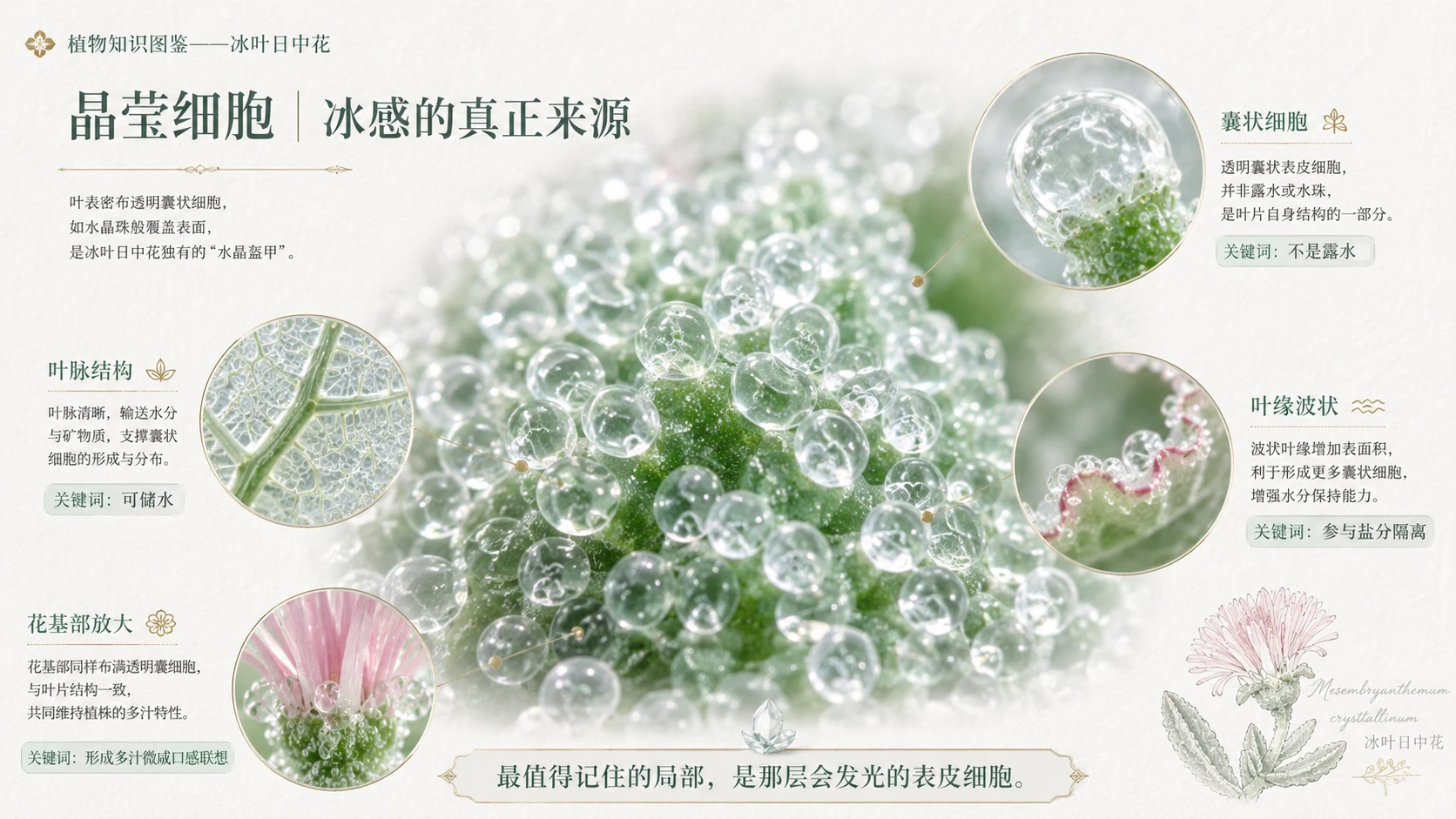 万物知识图鉴系列作品PPT——冰叶日中花 - 预览图7